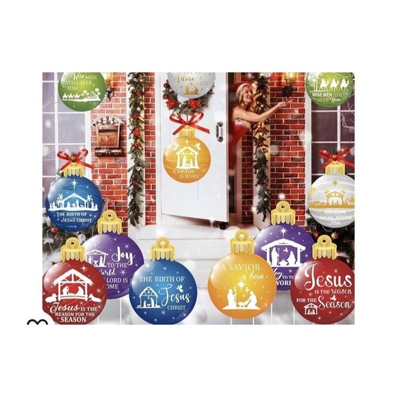 12 Pcs Christmas Ball Waterproof Yard Signs 12 x 16 Inch NEW!! - Picture 4 of 7
